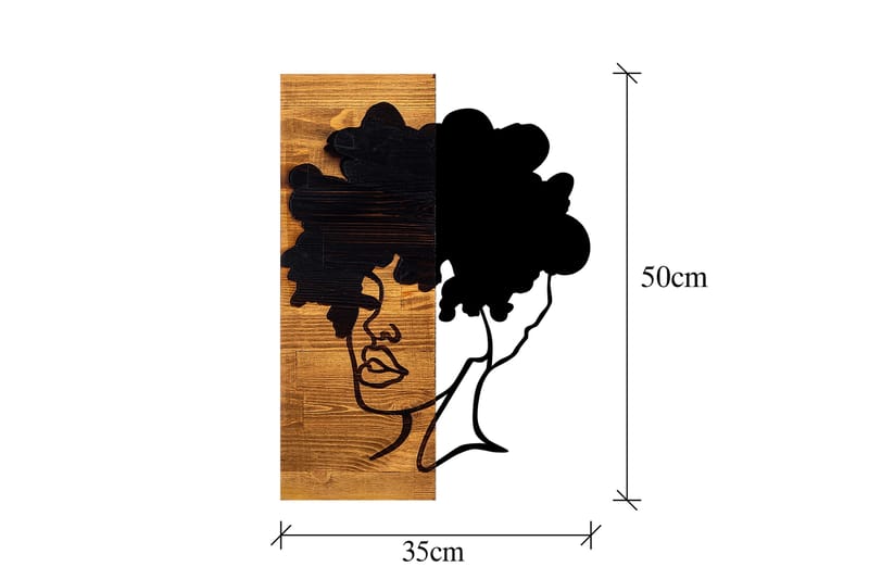 African Woman Väggdekor - Svart/Ljus Valnöt - Inredning - Väggdekor - Skylt - Plåtskyltar