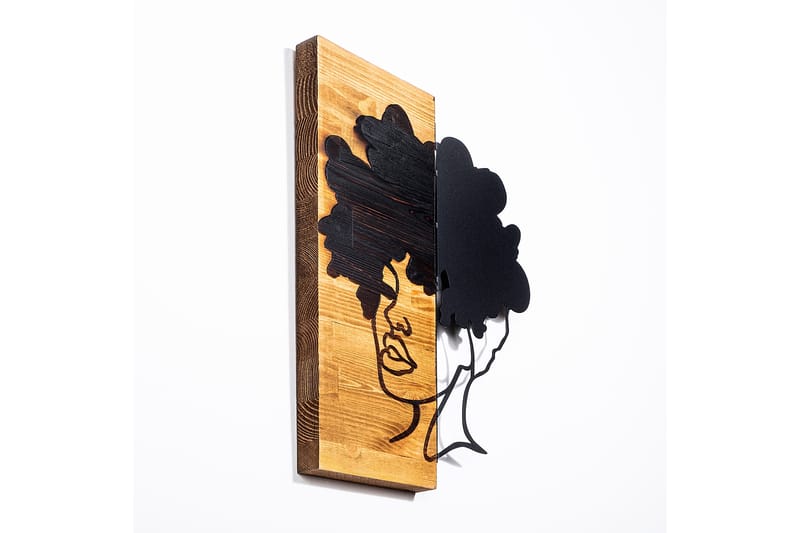 African Woman Väggdekor - Svart/Ljus Valnöt - Inredning - Väggdekor - Skylt - Plåtskyltar