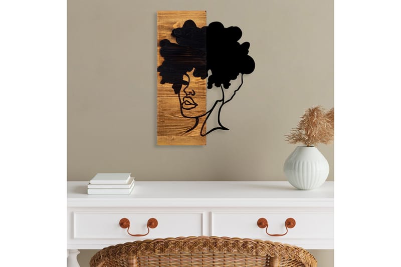 African Woman Väggdekor - Svart/Ljus Valnöt - Inredning - Väggdekor - Skylt - Plåtskyltar