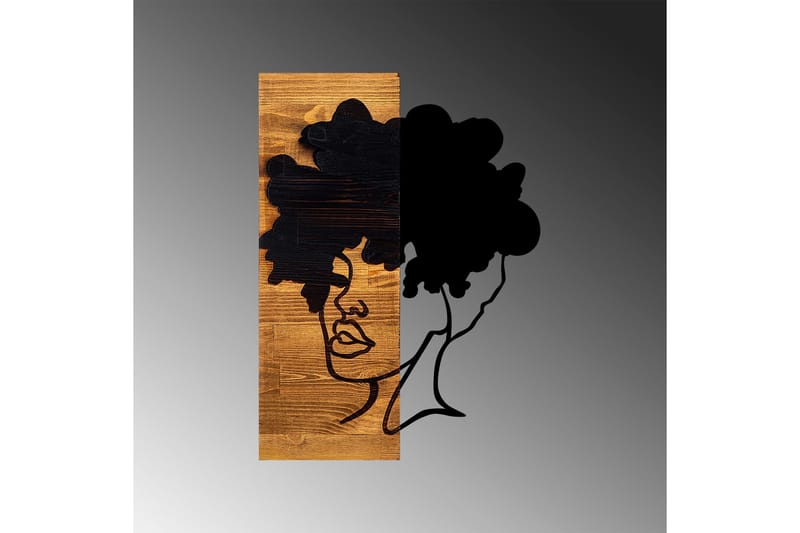 African Woman Väggdekor - Svart/Ljus Valnöt - Inredning - Väggdekor - Skylt - Plåtskyltar