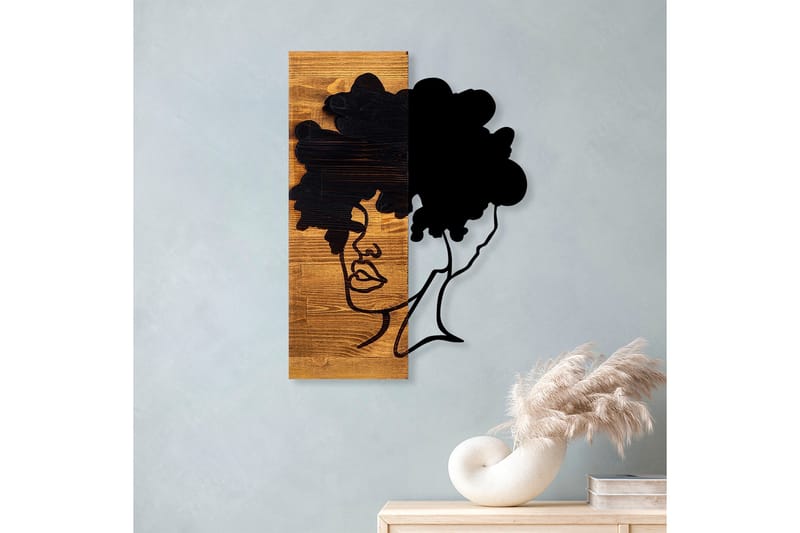 African Woman Väggdekor - Svart/Ljus Valnöt - Inredning - Väggdekor - Skylt - Plåtskyltar