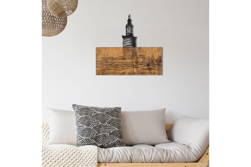 Alexandria Lighthouse Väggdekor - Svart/Valnöt - Inredning - Väggdekor - Skylt - Plåtskyltar