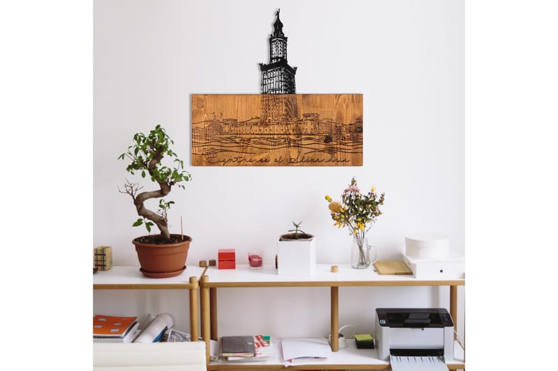 Alexandria Lighthouse Väggdekor - Svart/Valnöt - Inredning - Väggdekor - Skylt - Plåtskyltar