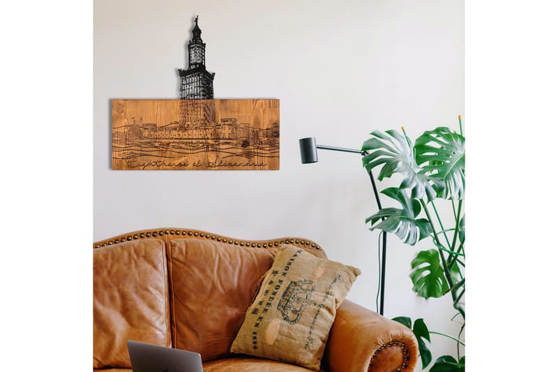 Alexandria Lighthouse Väggdekor - Svart/Valnöt - Inredning - Väggdekor - Skylt - Plåtskyltar