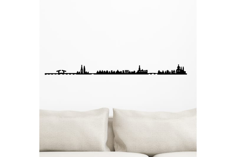 Amsterdam Skyline Väggdekor - Svart - Inredning - Väggdekor - Skylt - Plåtskyltar