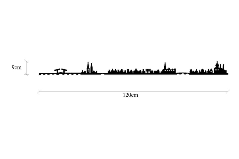 Amsterdam Skyline Väggdekor - Svart - Inredning - Väggdekor - Skylt - Plåtskyltar