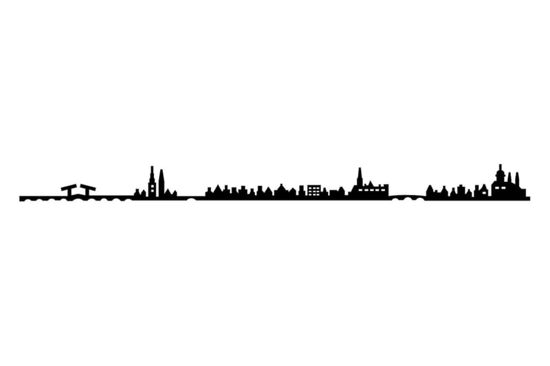 Amsterdam Skyline Väggdekor - Svart - Inredning - Väggdekor - Skylt - Plåtskyltar