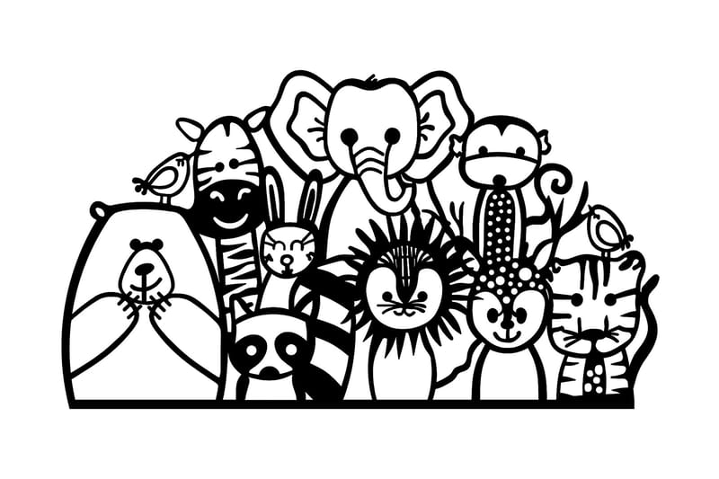 Animals Väggdekor - Svart - Inredning - Väggdekor - Skylt - Plåtskyltar