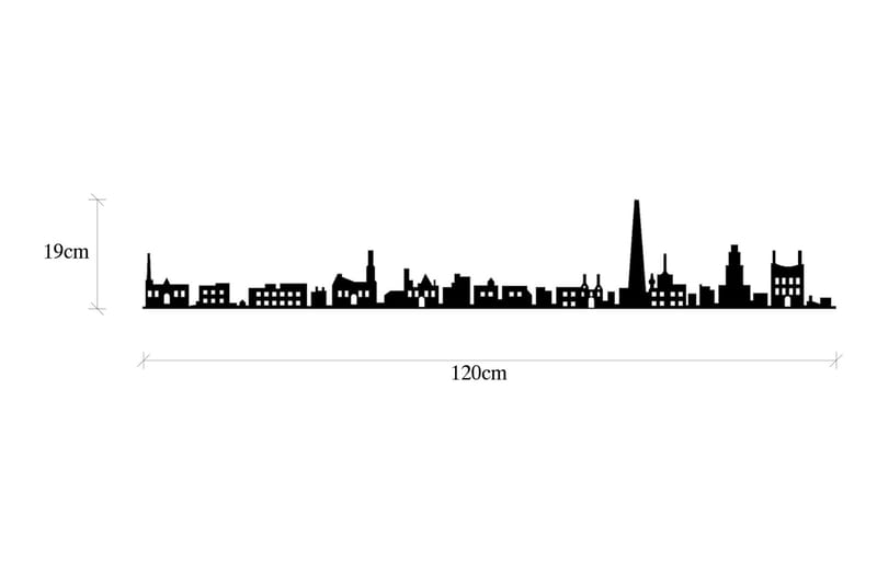 Antwerp Skyline Väggdekor - Svart - Inredning - Väggdekor - Skylt - Plåtskyltar