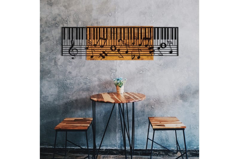 Arya Väggdekor - Svart/Valnöt - Inredning - Väggdekor - Skylt - Plåtskyltar