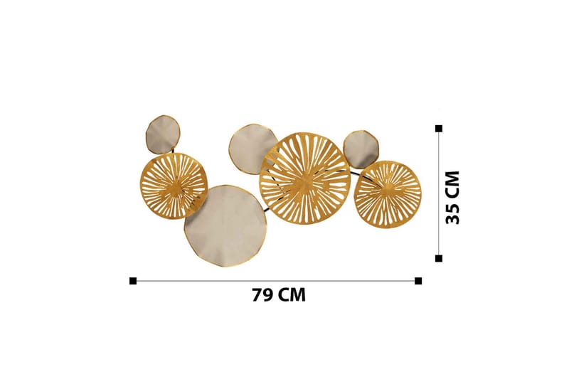 Astrid 3 Väggdekor - Guld/Flerfärgad - Inredning - Väggdekor - Skylt - Plåtskyltar