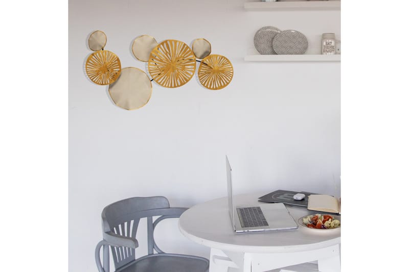 Astrid 3 Väggdekor - Guld/Flerfärgad - Inredning - Väggdekor - Skylt - Plåtskyltar