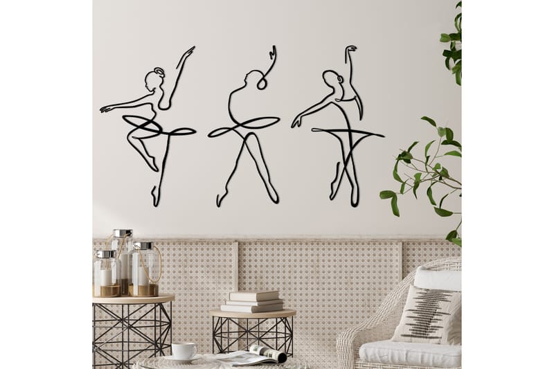 Ballerina 3 Väggdekor - Svart - Inredning - Väggdekor - Skylt - Plåtskyltar