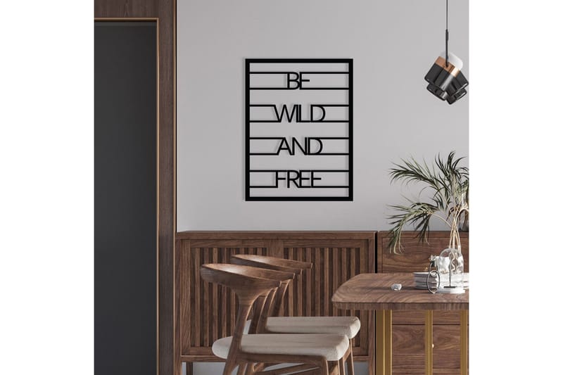 Be Wild And Free Väggdekor - Svart - Inredning - Väggdekor - Skylt - Plåtskyltar