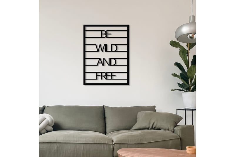 Be Wild And Free Väggdekor - Svart - Inredning - Väggdekor - Skylt - Plåtskyltar