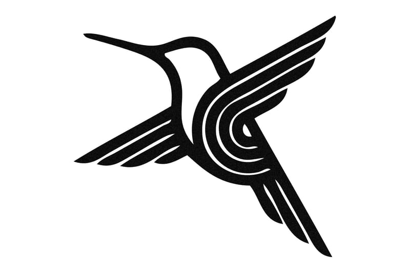 Bee bird Väggdekor - Svart - Inredning - Väggdekor - Skylt - Plåtskyltar