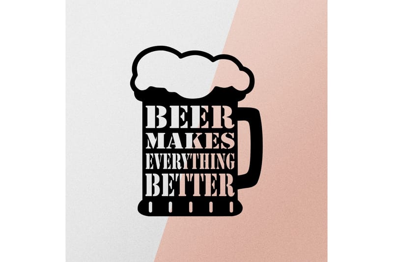 Beer Metal Decor Väggdekor - Svart - Inredning - Väggdekor - Skylt - Plåtskyltar