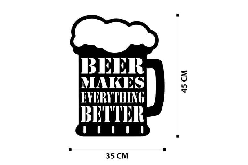 Beer Metal Decor Väggdekor - Svart - Inredning - Väggdekor - Skylt - Plåtskyltar
