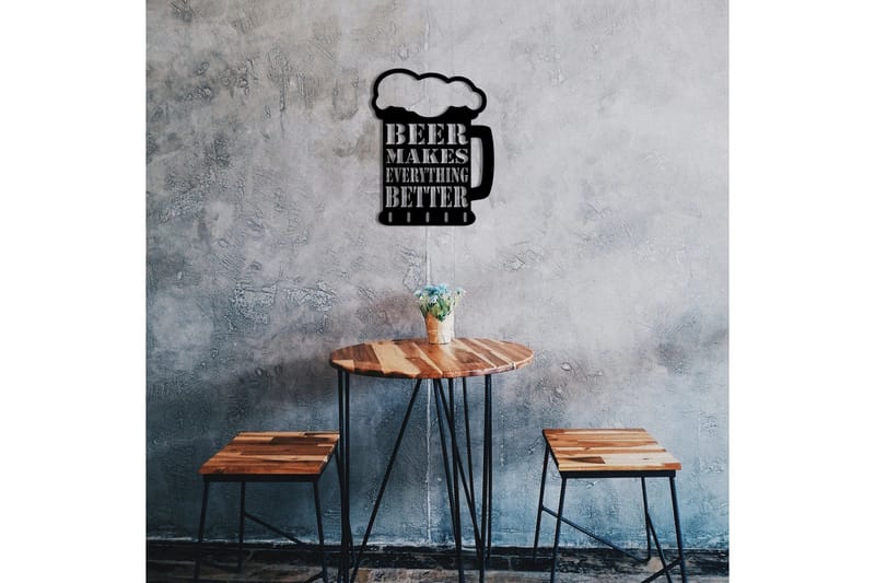Beer Metal Decor Väggdekor - Svart - Inredning - Väggdekor - Skylt - Plåtskyltar