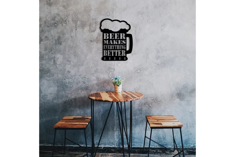 Beer Metal Decor Väggdekor - Svart - Inredning - Väggdekor - Skylt - Plåtskyltar