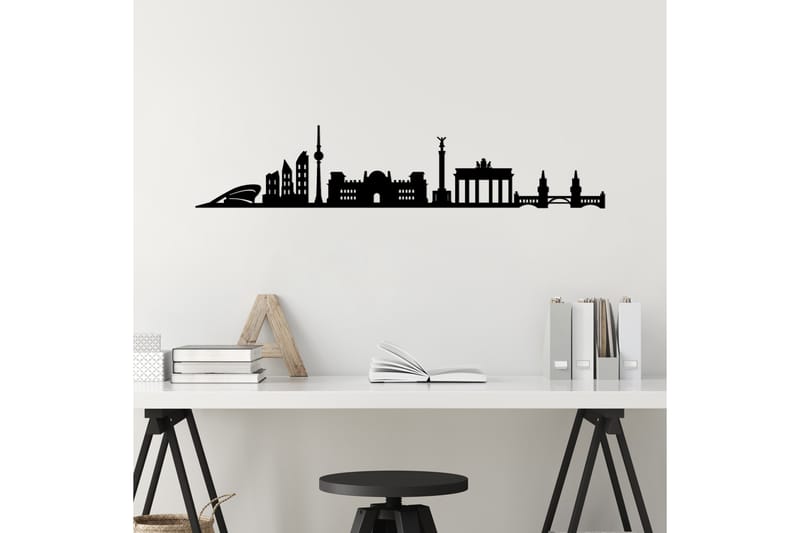 Berlin Skyline Väggdekor - Svart - Inredning - Väggdekor - Skylt - Plåtskyltar