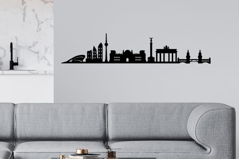 Berlin Skyline Väggdekor - Svart - Inredning - Väggdekor - Skylt - Plåtskyltar