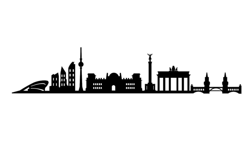 Berlin Skyline Väggdekor - Svart - Inredning - Väggdekor - Skylt - Plåtskyltar