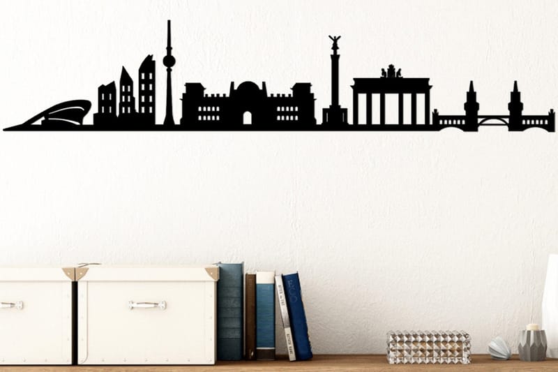 Berlin Skyline Väggdekor - Svart - Inredning - Väggdekor - Skylt - Plåtskyltar