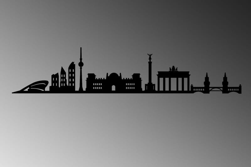 Berlin Skyline Väggdekor - Svart - Inredning - Väggdekor - Skylt - Plåtskyltar