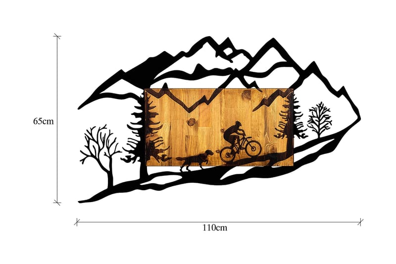 Bicycle Riding in Nature 1 Väggdekor - Svart/Valnöt - Inredning - Väggdekor - Skylt - Plåtskyltar