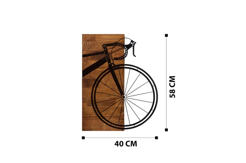 Bicycle Väggdekor - Svart/Valnöt - Inredning - Väggdekor - Skylt - Plåtskyltar