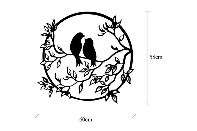 Bird's Love Väggdekor - Svart - Inredning - Väggdekor - Skylt - Plåtskyltar