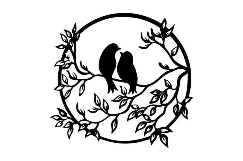 Bird's Love Väggdekor - Svart - Inredning - Väggdekor - Skylt - Plåtskyltar