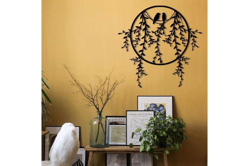 Birds on Tree Branch Väggdekor - Svart - Inredning - Väggdekor - Skylt - Plåtskyltar