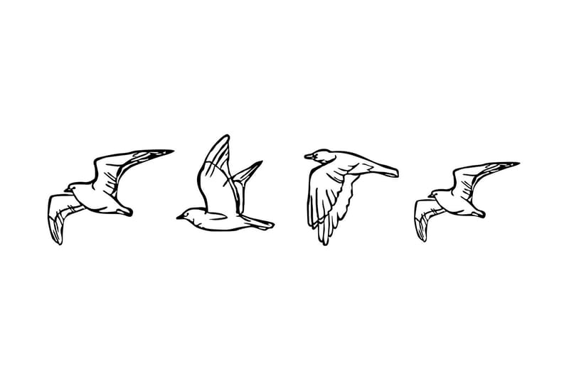 Birds Väggdekor - Svart - Inredning - Väggdekor - Skylt - Plåtskyltar