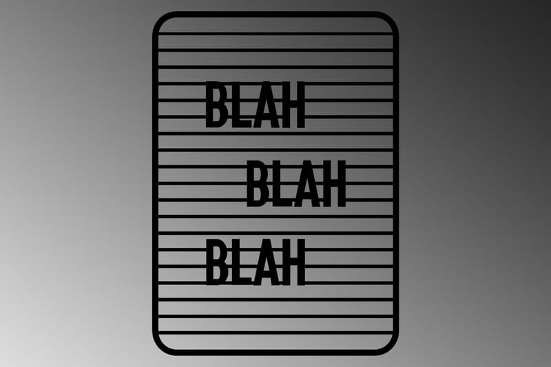 Blah Blah Blah Väggdekor - Svart - Inredning - Väggdekor - Skylt - Plåtskyltar