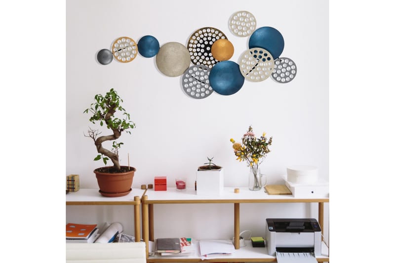 Bronte - Väggdekor - Blå/Champagne/Orange - Inredning - Väggdekor - Skylt - Plåtskyltar