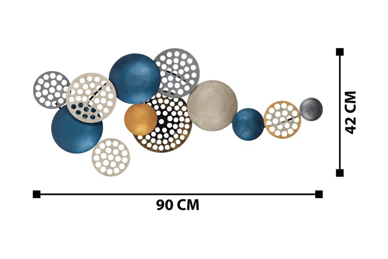 Bronte - Väggdekor - Blå/Champagne/Orange - Inredning - Väggdekor - Skylt - Plåtskyltar