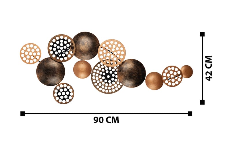 Bronte - Väggdekor - Koppar/Mässing/Guld - Plåtskyltar