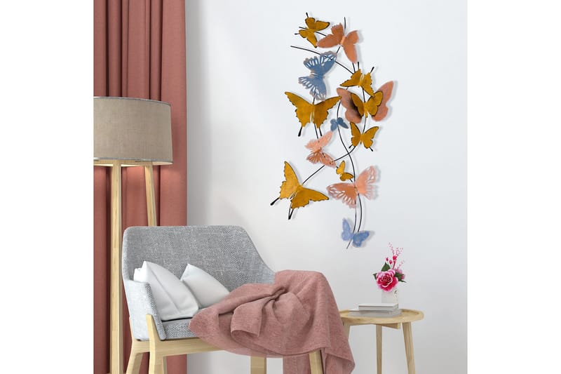 Butterflies Väggdekor - Flerfärgad - Inredning - Väggdekor - Skylt - Plåtskyltar