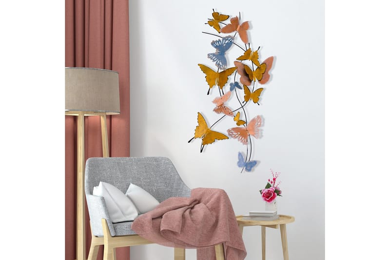 Butterflies Väggdekor - Flerfärgad - Inredning - Väggdekor - Skylt - Plåtskyltar