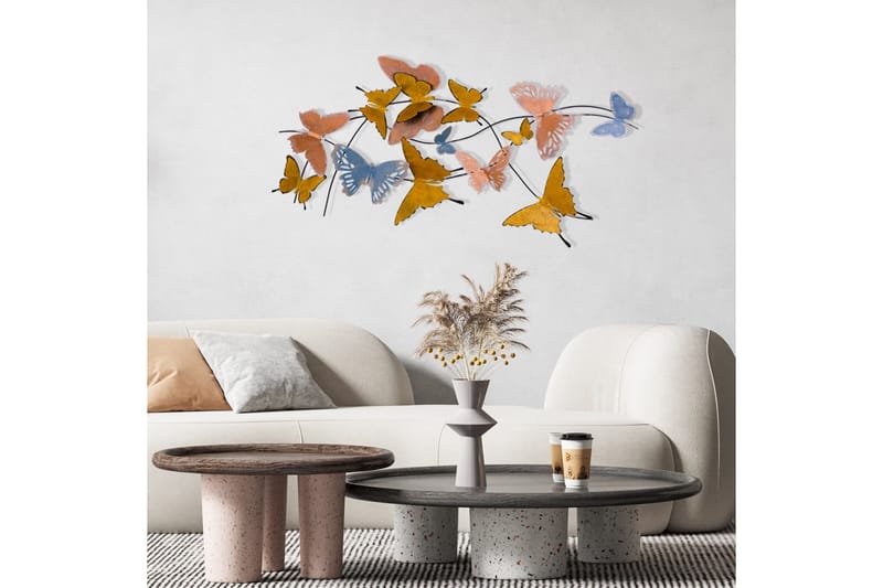 Butterflies Väggdekor - Flerfärgad - Inredning - Väggdekor - Skylt - Plåtskyltar