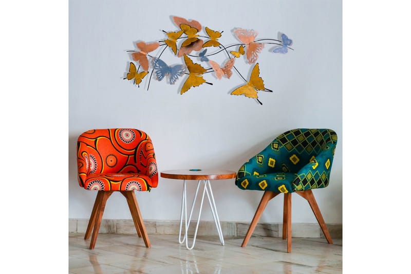 Butterflies Väggdekor - Flerfärgad - Inredning - Väggdekor - Skylt - Plåtskyltar