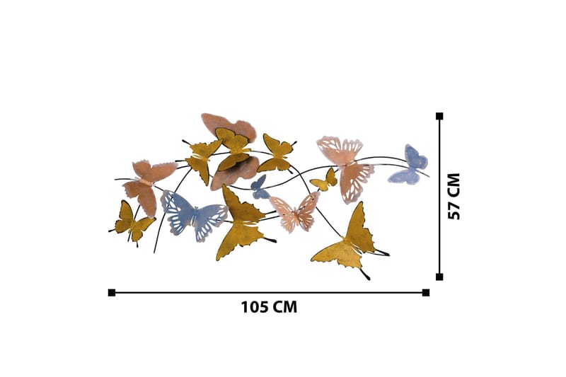 Butterflies Väggdekor - Flerfärgad - Inredning - Väggdekor - Skylt - Plåtskyltar