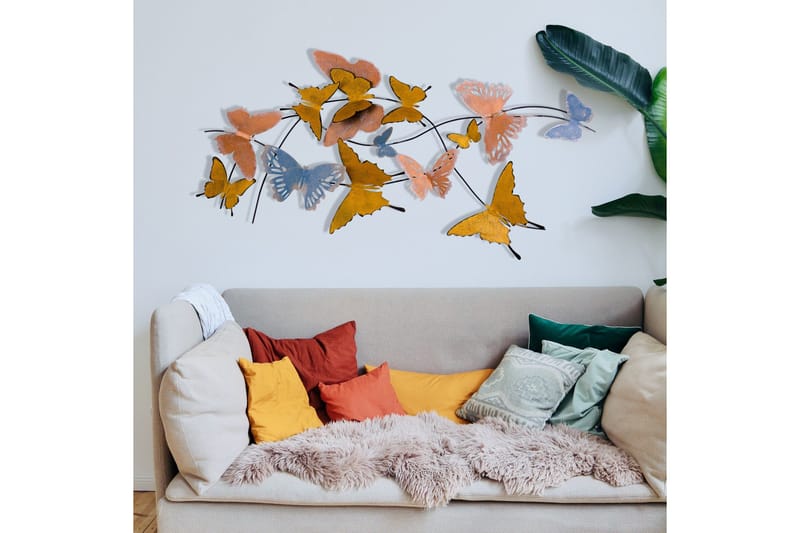 Butterflies Väggdekor - Flerfärgad - Inredning - Väggdekor - Skylt - Plåtskyltar