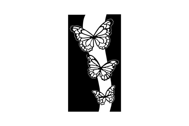 Butterfly 5 Väggdekor - Svart - Inredning - Väggdekor - Skylt - Plåtskyltar