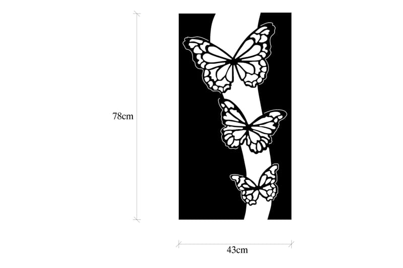 Butterfly 5 Väggdekor - Svart - Inredning - Väggdekor - Skylt - Plåtskyltar