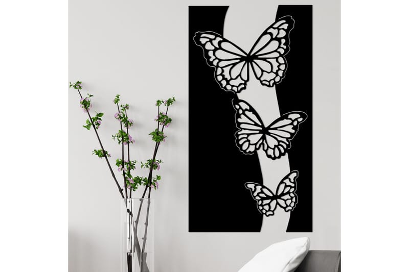Butterfly 5 Väggdekor - Svart - Inredning - Väggdekor - Skylt - Plåtskyltar