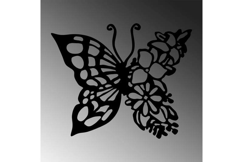 Butterfly From Flower Väggdekor - Svart - Inredning - Väggdekor - Skylt - Plåtskyltar