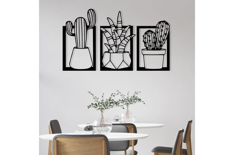 Cacti Väggdekor - Svart - Inredning - Väggdekor - Skylt - Plåtskyltar